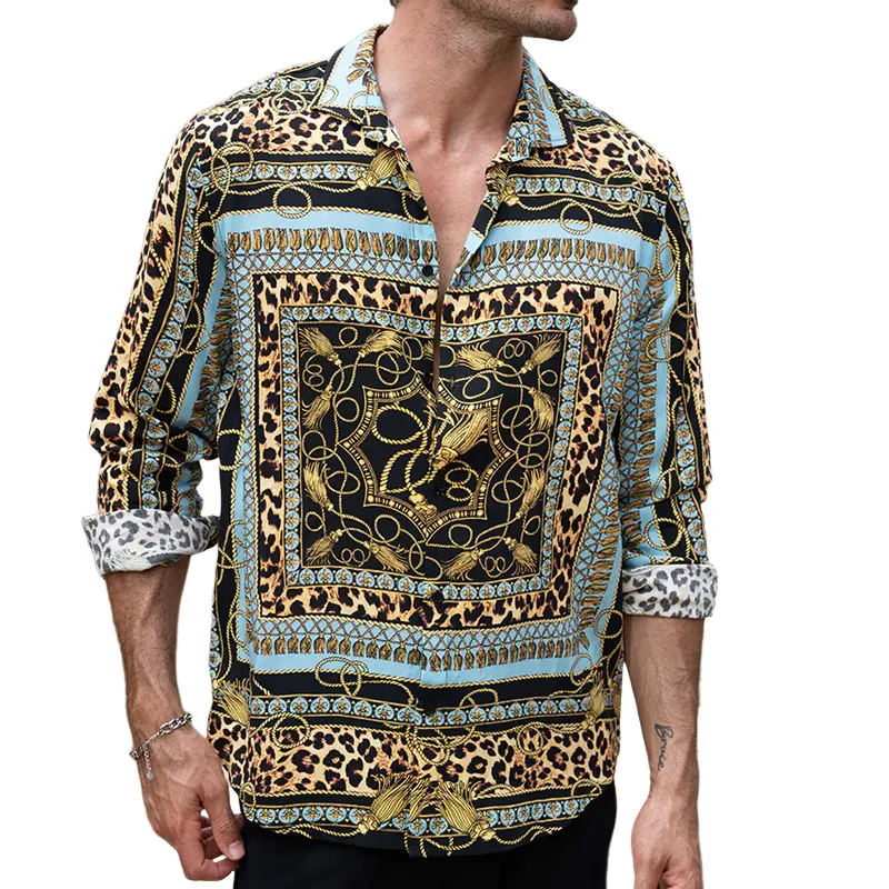 Men's Classic Vintage Cotton Blend Printed Long Sleeve Shirt MTA1454G8K sold by Manly