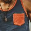 Men's Summer Round Neck Colorblock Knitted Tank Top MTA1689G6U sold by Manly