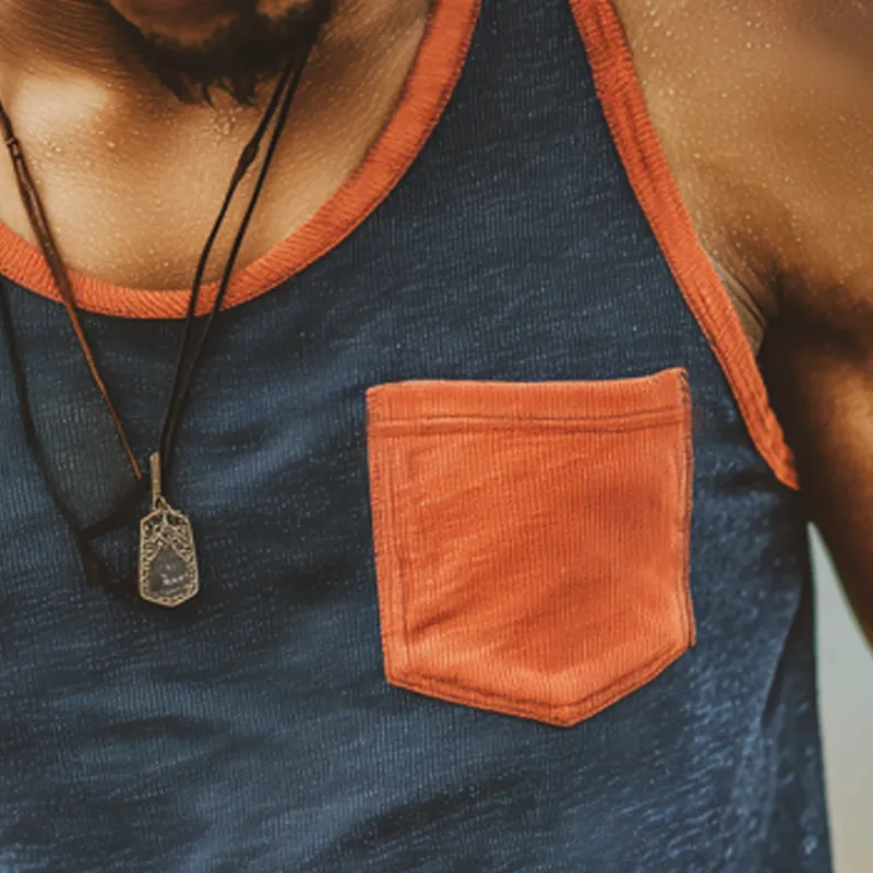 Men's Summer Round Neck Colorblock Knitted Tank Top MTA1689G6U sold by Manly product image thumbnail 3