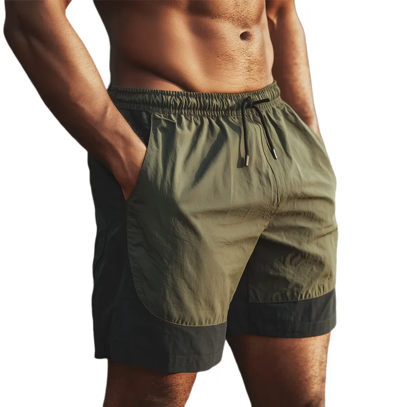 Men's Stylish Colorblock Elastic Sports Shorts MTA1678G5U sold by Manly