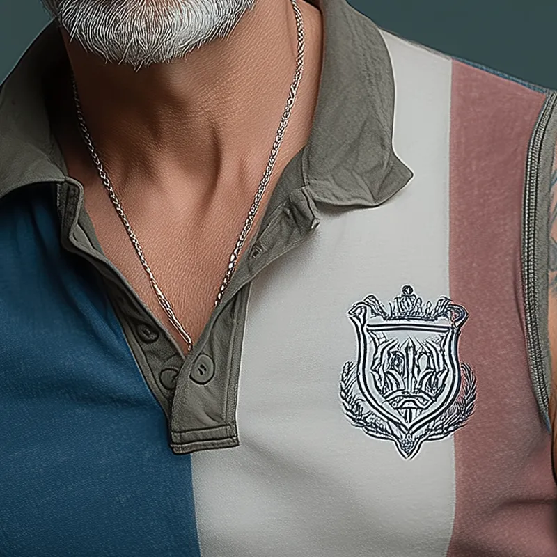 Men's Summer Contrast Print Cotton Blend Sleeveless Tank Top MTA1653G0P sold by Manly product image thumbnail 3