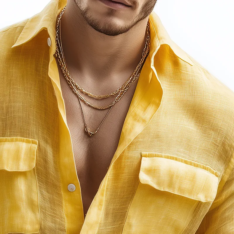 Men's Solid Color Linen Long Sleeve Shirt MTA1534G3X sold by Manly product image thumbnail 3