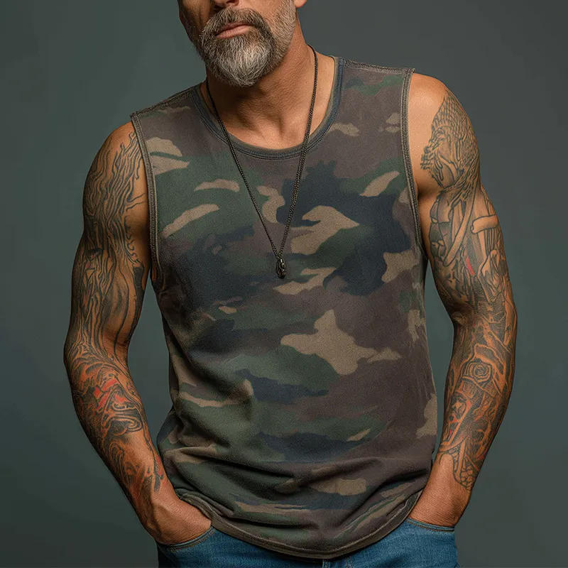 Men's Summer Fashion Camouflage Print Cotton Blend Tank Top MTA1569G0P sold by Manly product image thumbnail 2