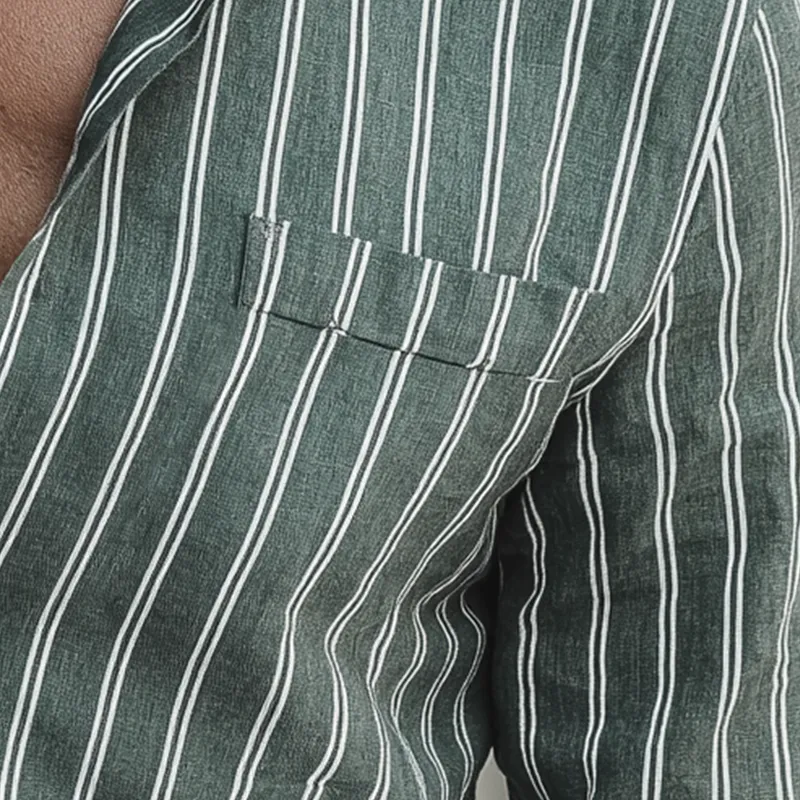 Men's Summer Striped Print Cotton Blend Long Sleeve Shirt MTA1594G8P sold by Manly product image thumbnail 3