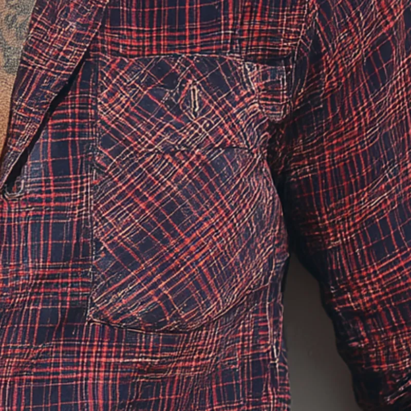 Men's Summer Check Print Cotton Blend Long Sleeve Shirt MTA1572G3P sold by Manly product image thumbnail 3