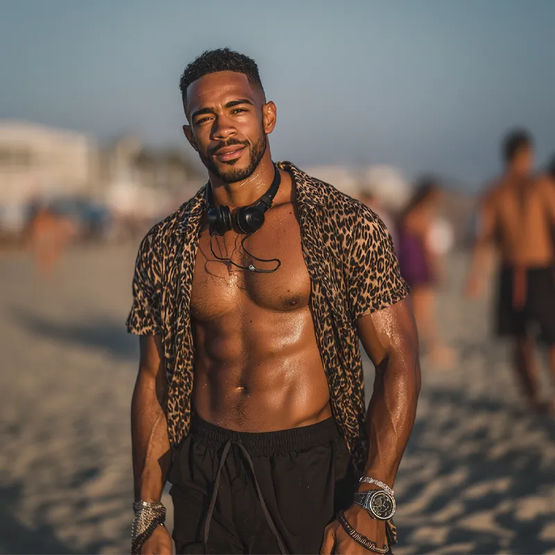 Men's Leopard Print Short Sleeve Shirt MTA1532G4X sold by Manly product image thumbnail 4