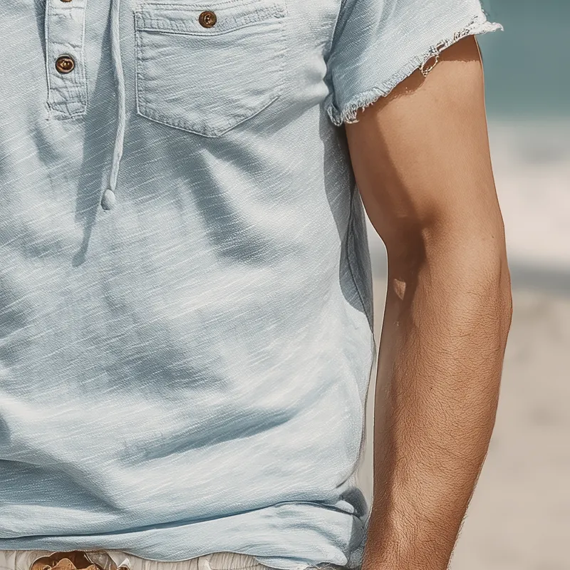 Men's Cotton Blend Solid Short Sleeve Hoodie MTA1551G0X sold by Manly product image thumbnail 3