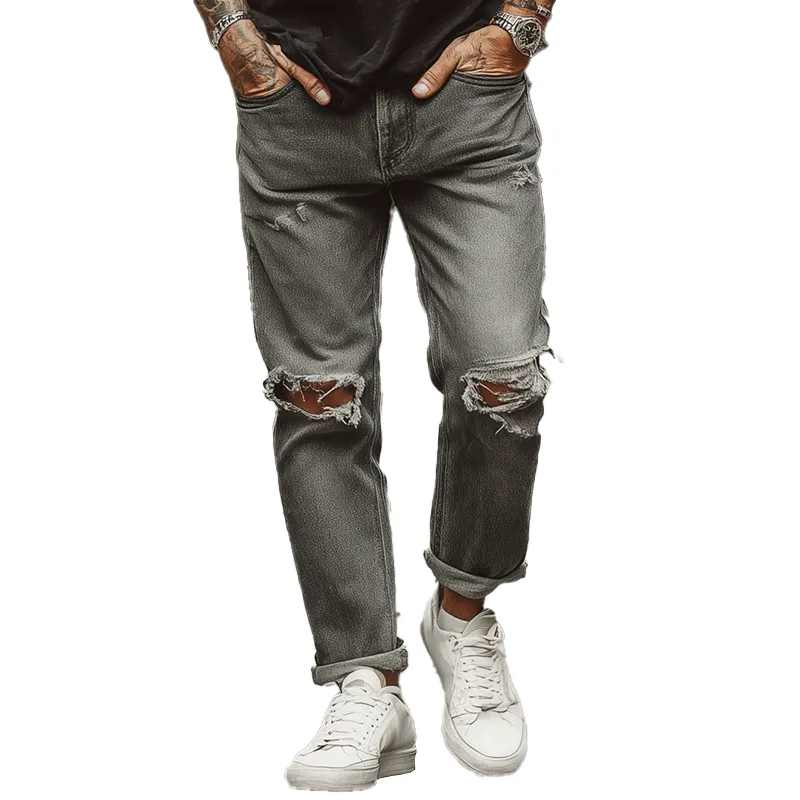 Men's Summer Fashion Washed Ripped Jeans MTA1464G9P sold by Manly