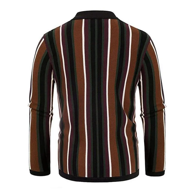 Men's Casual Thin Striped Knitted Long Sleeve Casual Polo Shirt 68778670M sold by Manly product image thumbnail 4