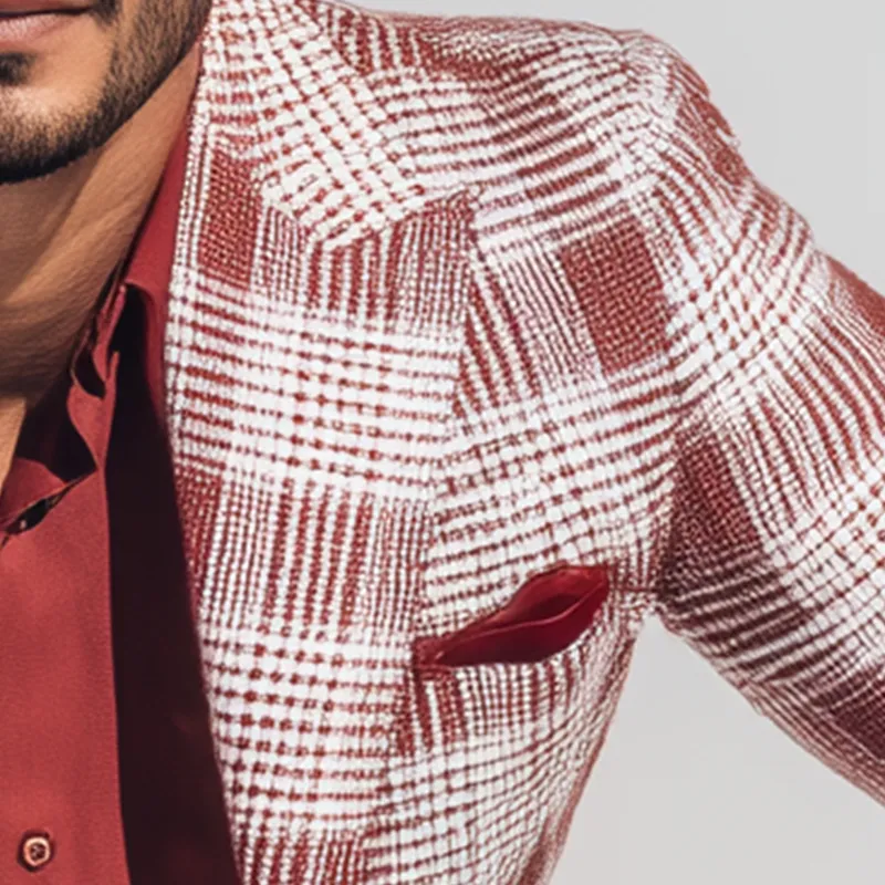 Men's Vintage Check Linen Blend Long Sleeve Blazer MTA1867G7P sold by Manly product image thumbnail 3