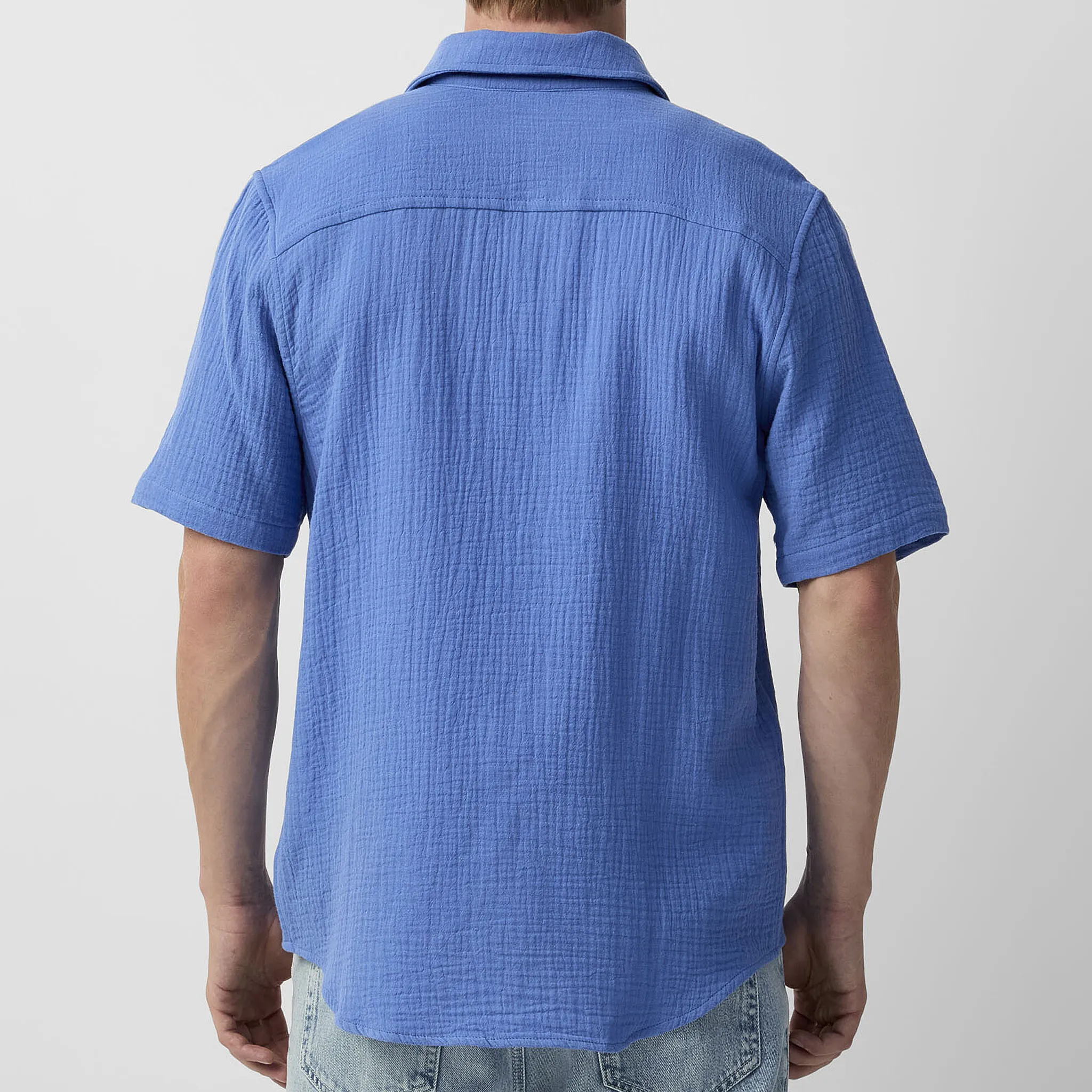 Men's Spring And Summer Casual Pleated Cotton Blended Short Sleeve Shirt MTA1846G9K sold by Manly product image thumbnail 3