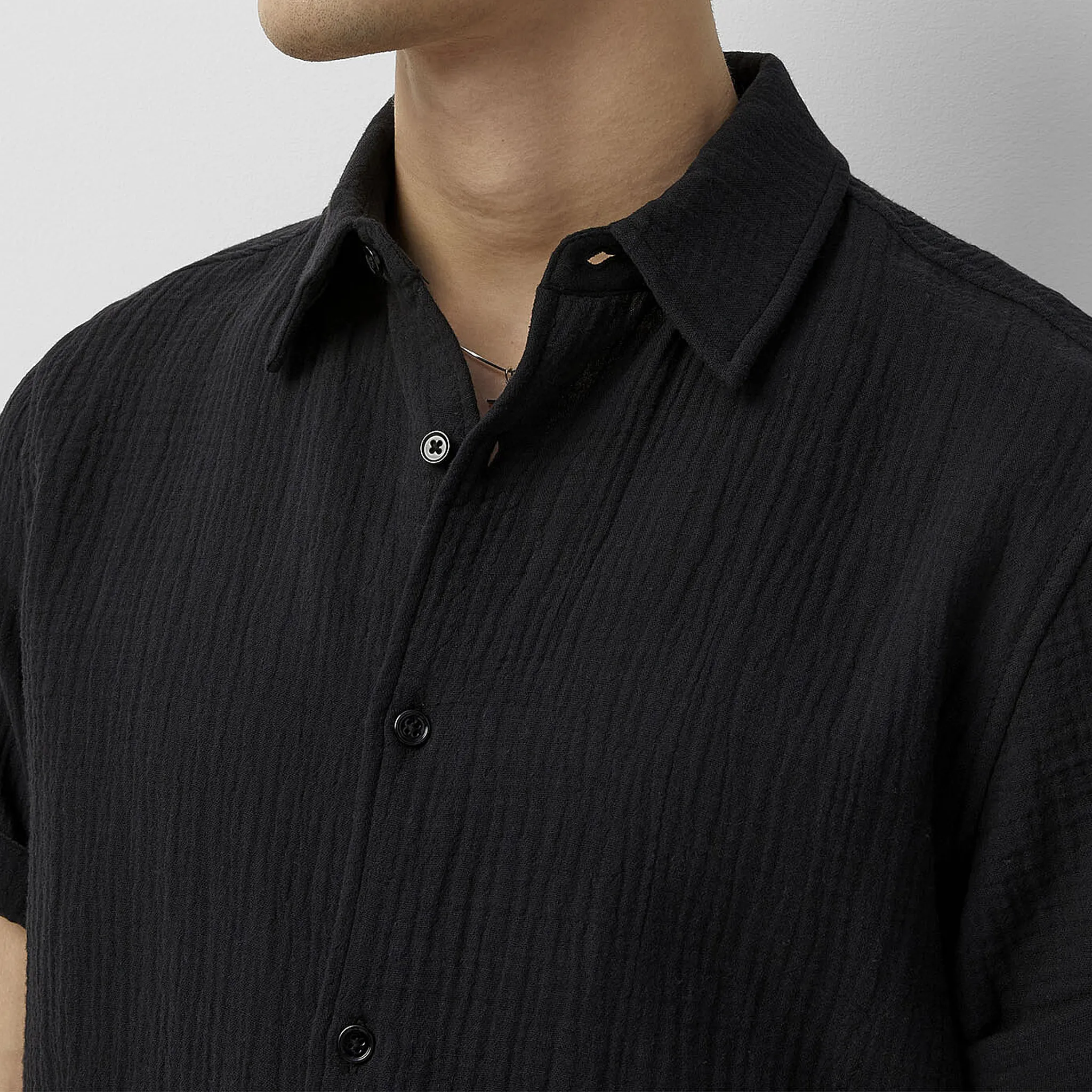 Men's Spring And Summer Casual Pleated Cotton Blended Short Sleeve Shirt MTA1846G9K sold by Manly product image thumbnail 5