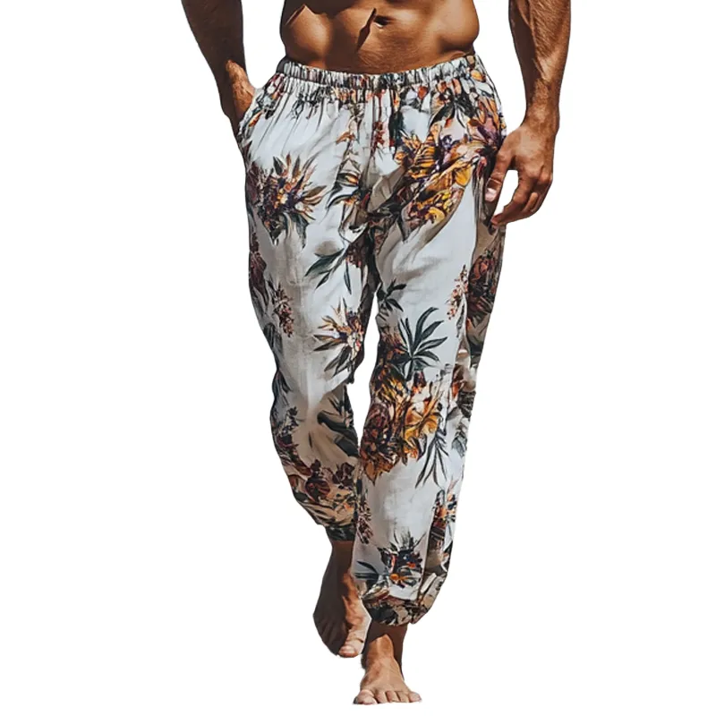 Men's Holiday Printed Elastic Waist Beach Pants MTA1876G9X sold by Manly