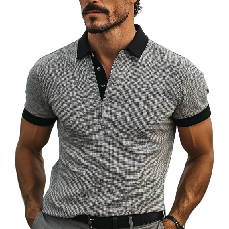 Men's Waffle Short-sleeved POLO Shirt MTA1824G3X sold by Manly