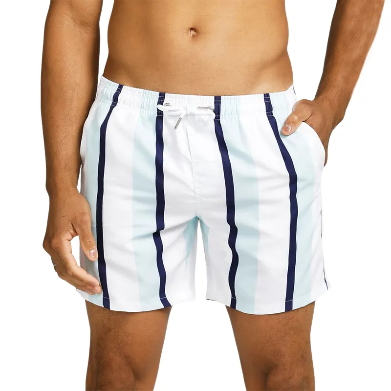 Men's Summer Classic Colorblock Striped Elastic Casual Shorts MTA1831G8U sold by Manly