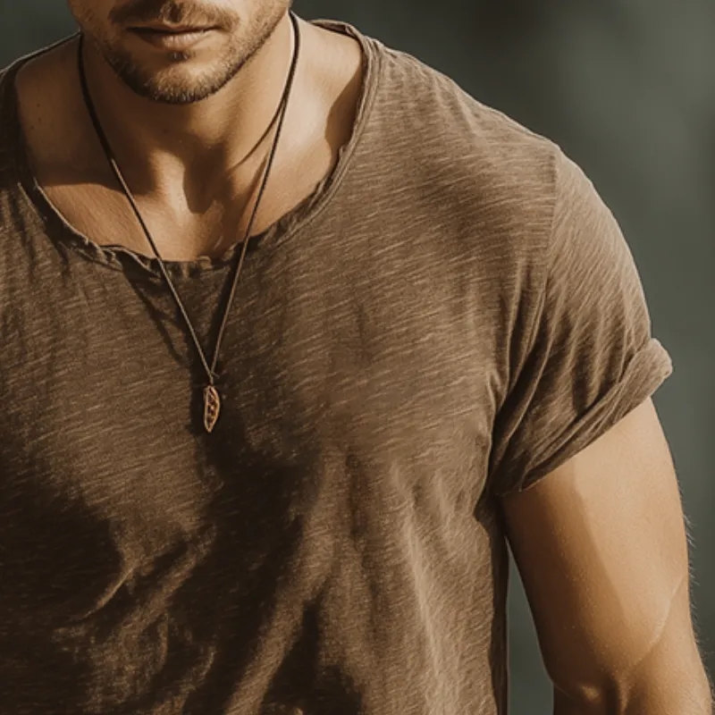 Men's Retro Casual Cotton Round Neck Short Sleeve T-Shirt MTA1780G1TO sold by Manly product image thumbnail 3