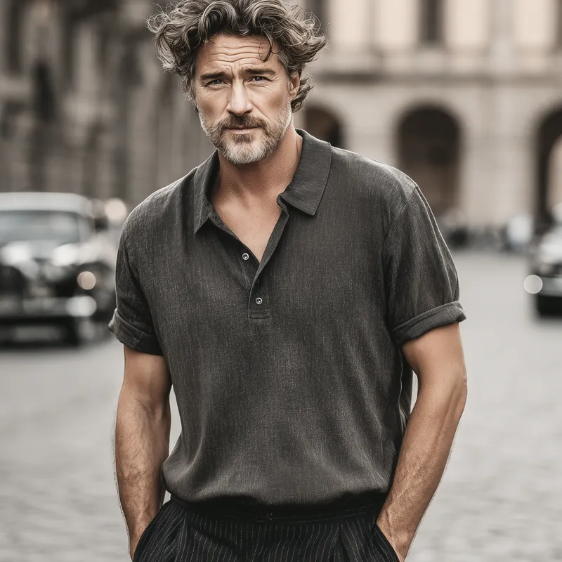 Men's Business Simple POLO Collar Short-sleeved T-shirt MTA1796G5U sold by Manly product image thumbnail 2