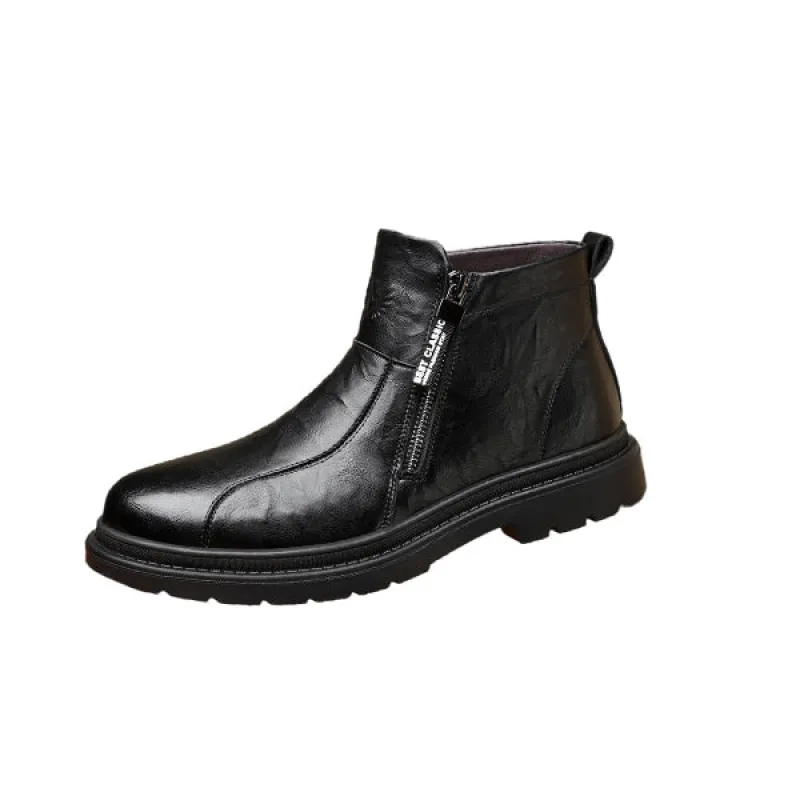 MEN'S ROUND TOE SIDE ZIPPER ANKLE BOOTS MTA1709G6I sold by Manly