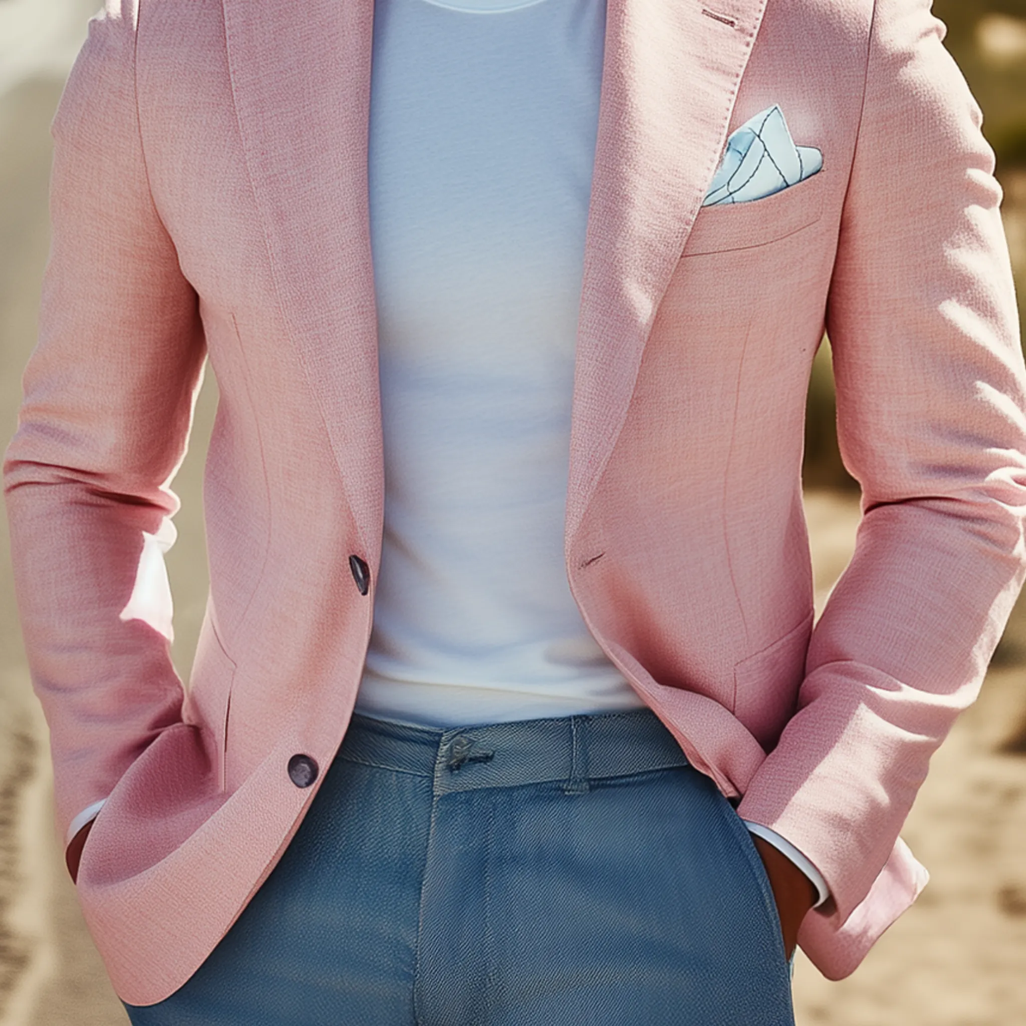 Men's Classic Casual Cotton And Linen Single-breasted Slim-fit Blazer MTA1988G1K sold by Manly product image thumbnail 5