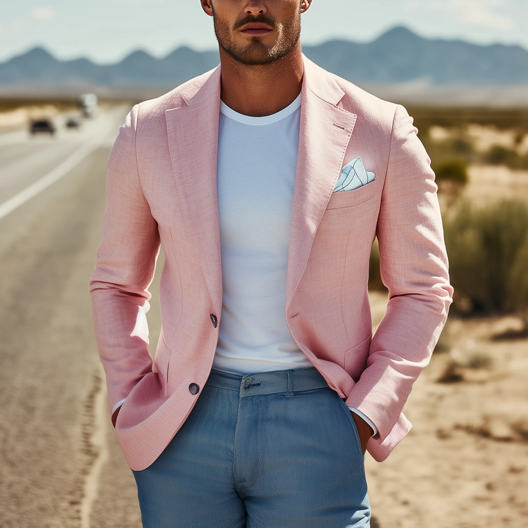 Men's Classic Casual Cotton And Linen Single-breasted Slim-fit Blazer MTA1988G1K sold by Manly product image thumbnail 2