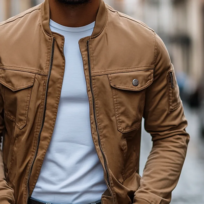 Men's Cotton Multi-Pocket Casual Baseball Collar Jacket MTA1911G9X sold by Manly product image thumbnail 3