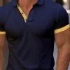 Men's Contrast Color Cotton Blend Short Sleeve Polo Shirt MTA1954G7X sold by Manly