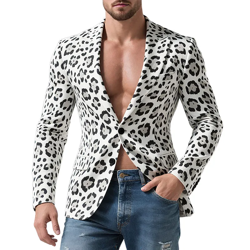 Men's Retro Casual Sexy Leopard Print Blazer MTA1959G5TO sold by Manly
