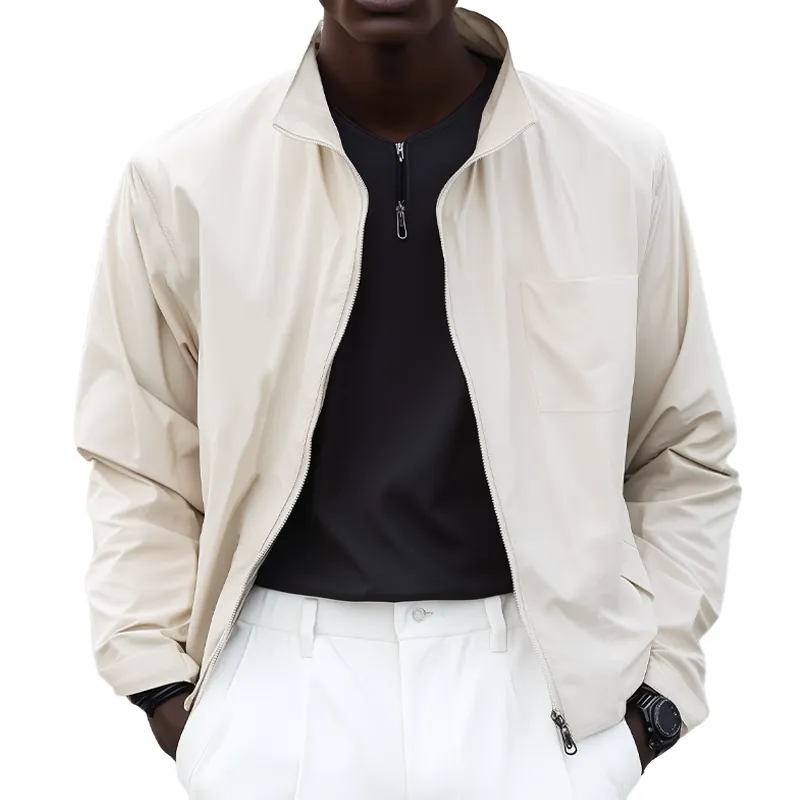 Men's Business Simple Stand Collar Zipper Jacket MTA1993G3U sold by Manly