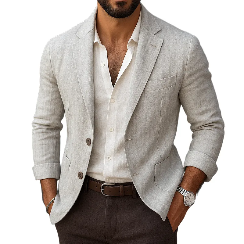 Men's Fashion Notch Lapel Two Buttons Casual Blazer MTA1983G4Z sold by Manly