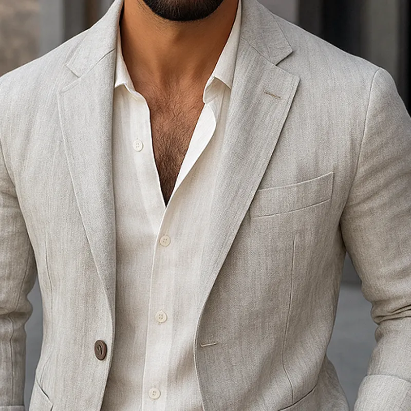 Men's Fashion Notch Lapel Two Buttons Casual Blazer MTA1983G4Z sold by Manly product image thumbnail 3