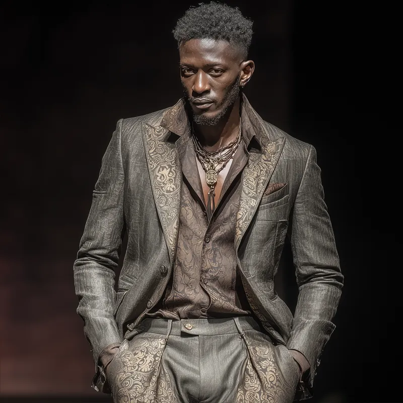 Men's Fashion Vintage Peak Lapel Single Breasted Casual Blazer MTA1884G1Z sold by Manly product image thumbnail 4