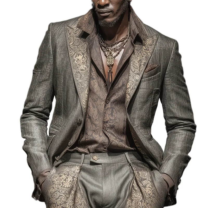 Men's Fashion Vintage Peak Lapel Single Breasted Casual Blazer MTA1884G1Z sold by Manly