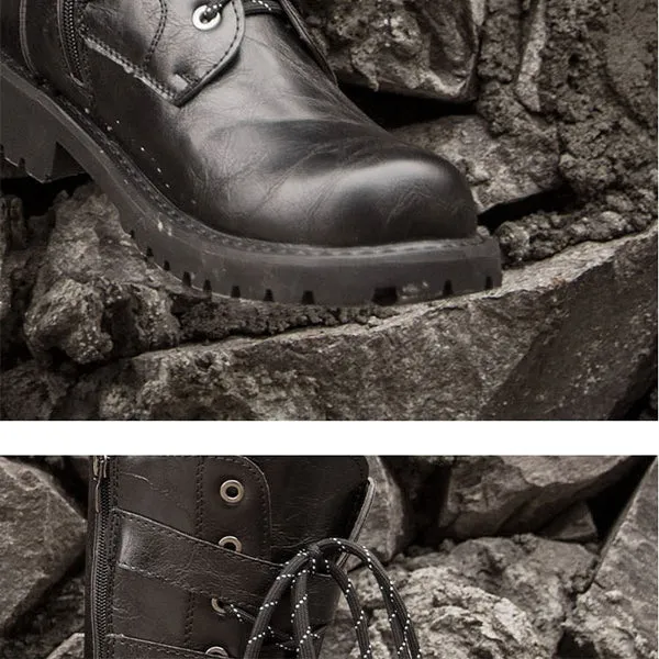 MEN'S LACE UP METAL SKULL BUCKLE DESIGN LACE UP BOOTS MTA1716G2I sold by Manly product image thumbnail 3