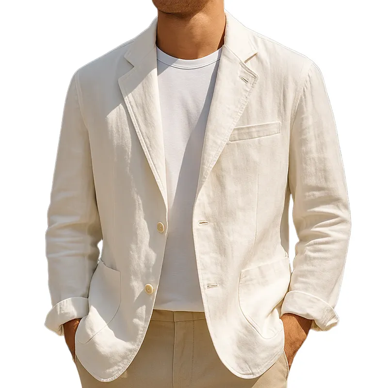 Men's Vintage Casual Washed Linen Single Breasted Blazer MTA2158G9TO sold by Manly