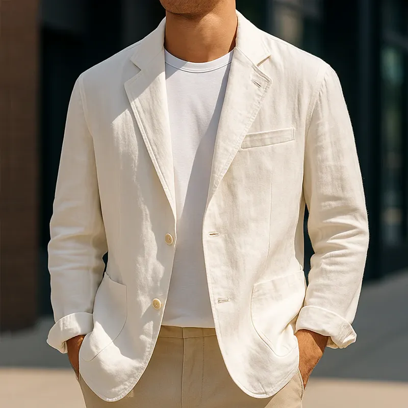 Men's Vintage Casual Washed Linen Single Breasted Blazer MTA2158G9TO sold by Manly product image thumbnail 5