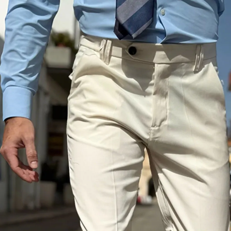 Men's Retro Casual Solid Color Suit Trousers MTA2172G3TO sold by Manly product image thumbnail 3