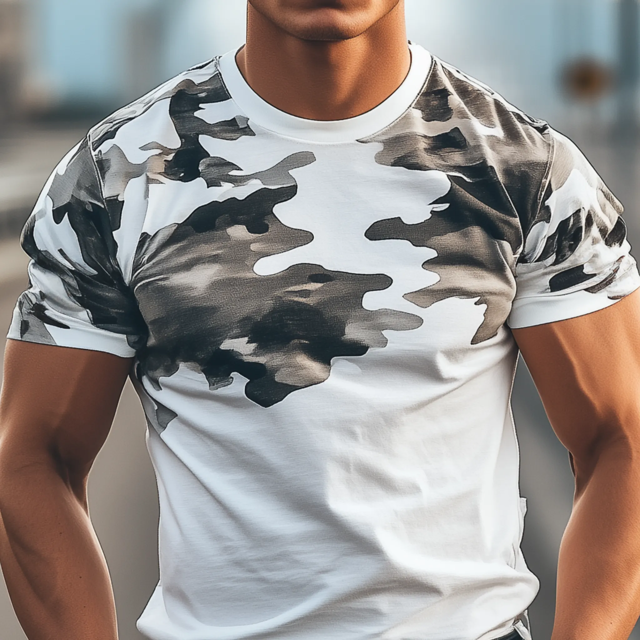 Men's Classic Casual Cotton Blend Camouflage Print Slim Fit Round Neck Short Sleeve T-Shirt MTA2115G8K sold by Manly product image thumbnail 4