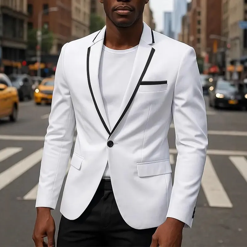 Men's Contrasting Color Casual Single-breasted Blazer MTA2105G0X sold by Manly product image thumbnail 2