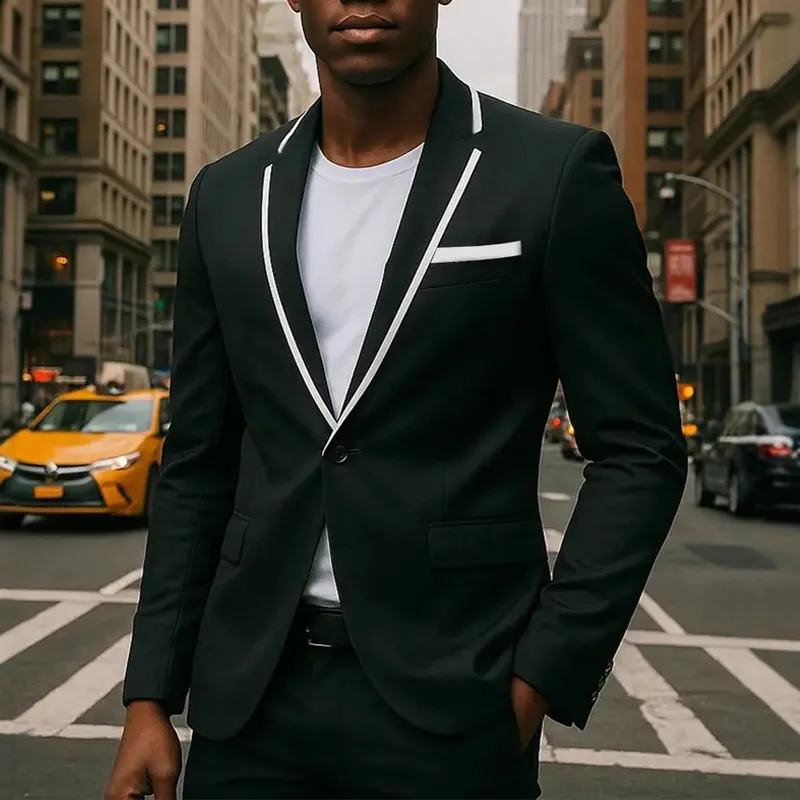 Men's Contrasting Color Casual Single-breasted Blazer MTA2105G0X sold by Manly product image thumbnail 3