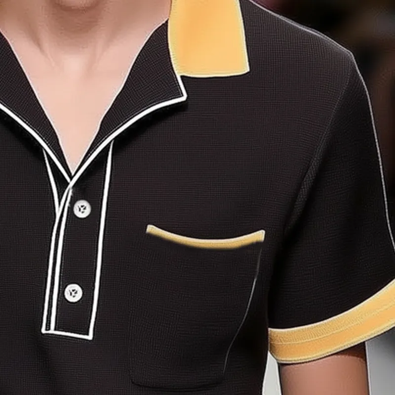 Men's Business Colorblock Polo Neck Short Sleeve T-Shirt MTA2106G9U sold by Manly product image thumbnail 3