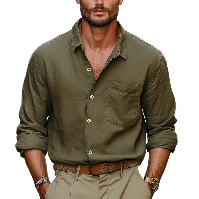 Men's Classic Casual Cotton Long Sleeve Shirt MTA2143G2U sold by Manly