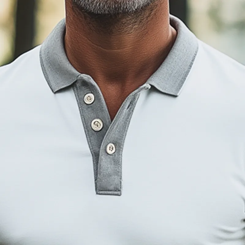 Men's Business Colorblock Polo Neck Short Sleeve T-Shirt MTA2119G4U sold by Manly product image thumbnail 4