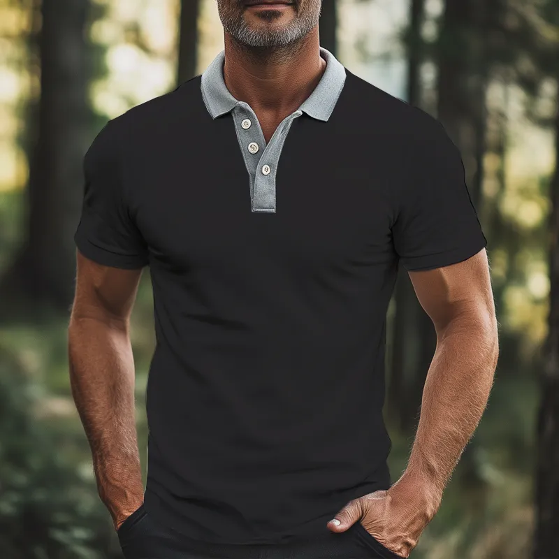 Men's Business Colorblock Polo Neck Short Sleeve T-Shirt MTA2119G4U sold by Manly product image thumbnail 3