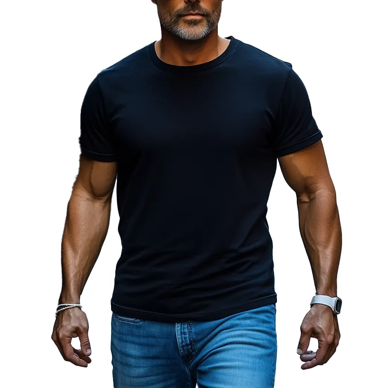 Men's Summer Basic Solid Color Cotton Short Sleeve T-Shirt MTA2169G1P sold by Manly