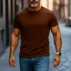 Men's Summer Basic Solid Color Cotton Short Sleeve T-Shirt MTA2169G1P sold by Manly