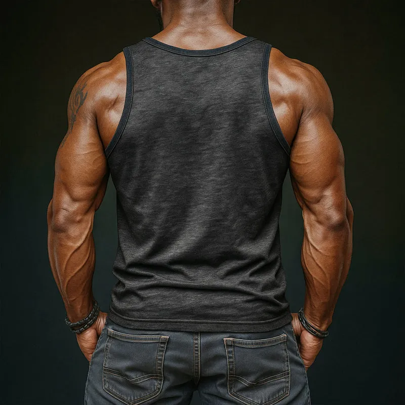 Men's Casual Breathable Skin-friendly Cotton U-neck Slim Fit Tank Top MTA0746G0M sold by Manly product image thumbnail 3