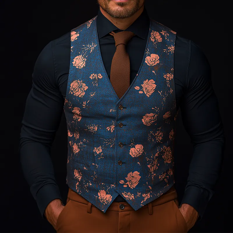 Men's Retro Casual Printed Suit Vest MTA2247G9TO sold by Manly product image thumbnail 2