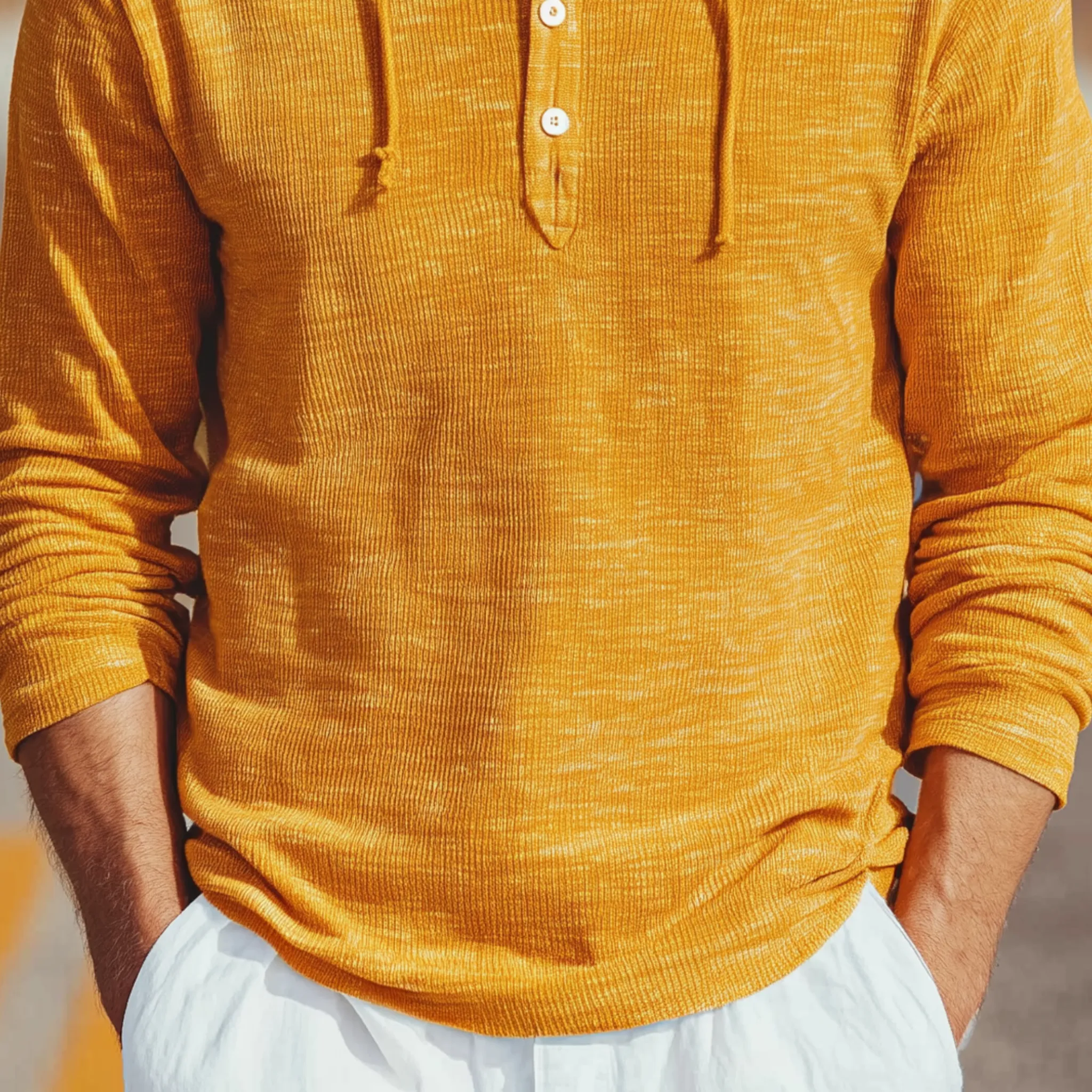 Men's Classic Casual Hooded Henley Collar Knit Long Sleeve T-Shirt MTA2373G6K sold by Manly product image thumbnail 5