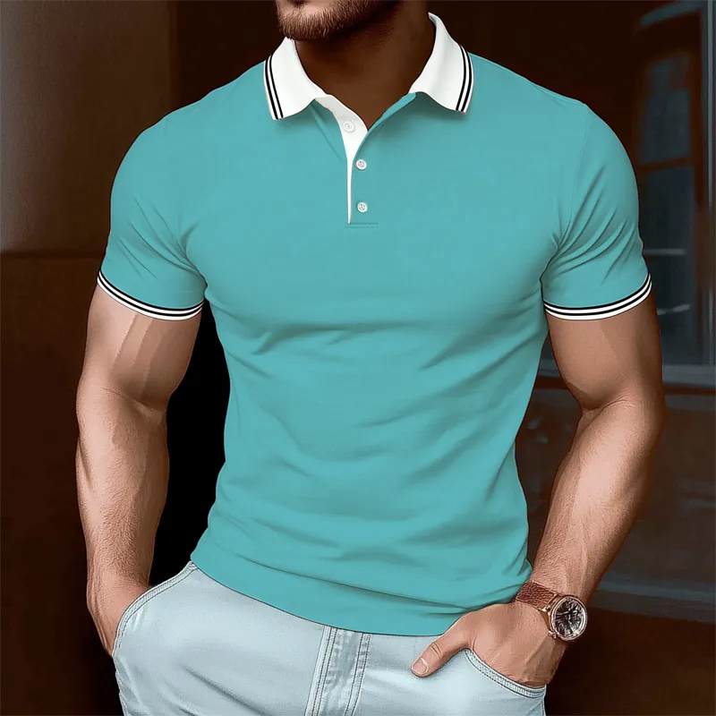 Men's Summer Business Cotton Short Sleeve POLO Shirt MTA2399G6U sold by Manly product image thumbnail 4