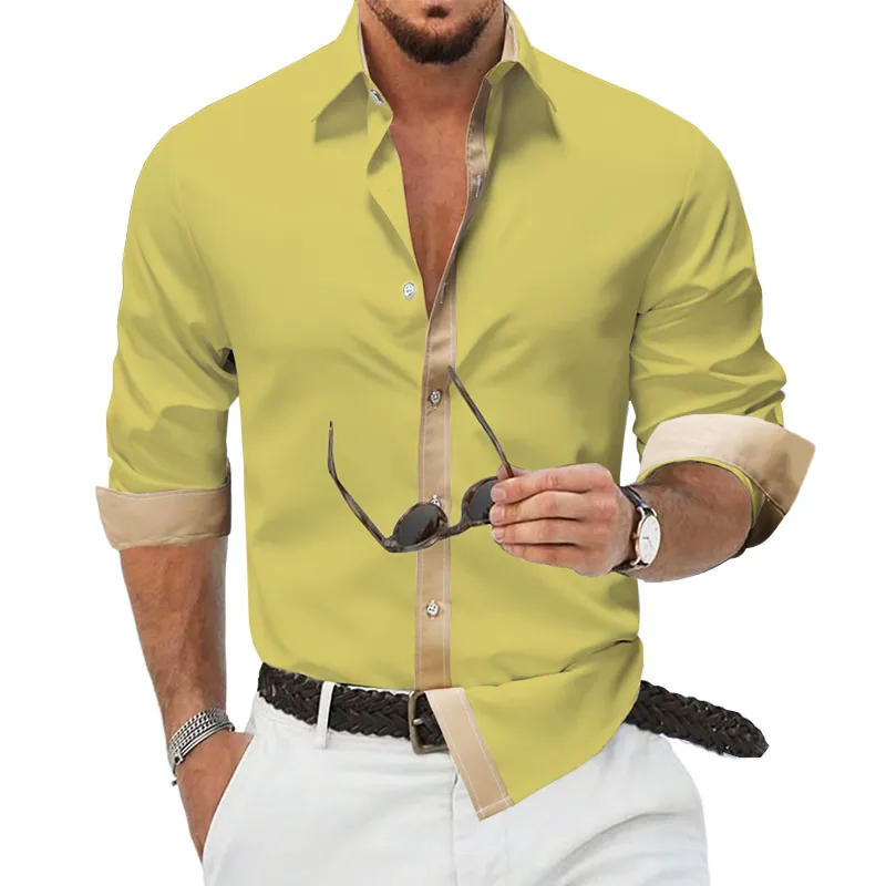Men's Classic Business Colorblock Cotton Long Sleeve Shirt MTA2362G5U sold by Manly product image thumbnail 4
